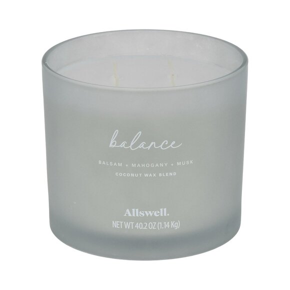 Balance (Balsam + Mahogany + Musk) Scented 4-Wick Spa Jar Candle 40.2oz - Picture 3 of 5